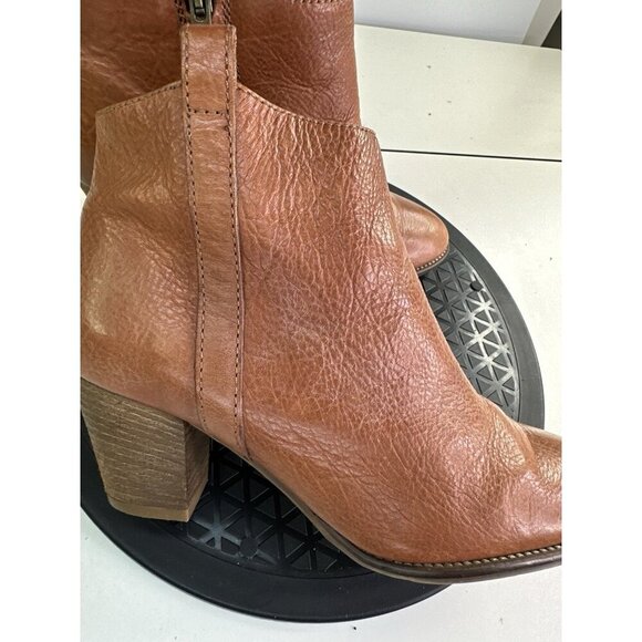 Madewell Brown Leather Zip Ankle Boots Women Size 6 Style 03822 - Picture 3 of 10